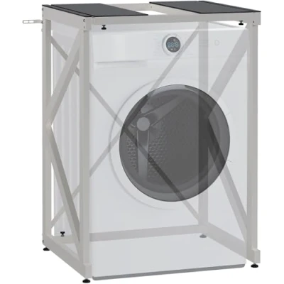 Imagen de CLP Soporte para Lavadora Caleb I Torre de Lavado hasta Dos electrodomésticos Superestructura Acero Lavadora, Color:Blanco