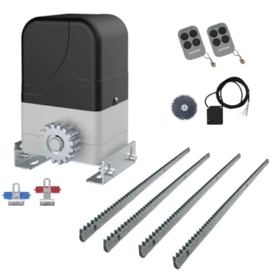 Imagen de MATISMO AMC400 Motor para puerta corredera de hasta 400 kg, con 2 mandos a distancia, fotocelulas y 4 cremalleras 1m. (4 m acero 1 espejo)