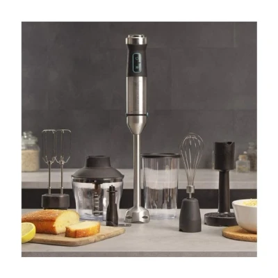 Imagen de Batidora de mano Cecotec Power TitanBlack 1500 XL PerfectCream&amp;Crush, W, 0.8 l, Función Turbo, Plata