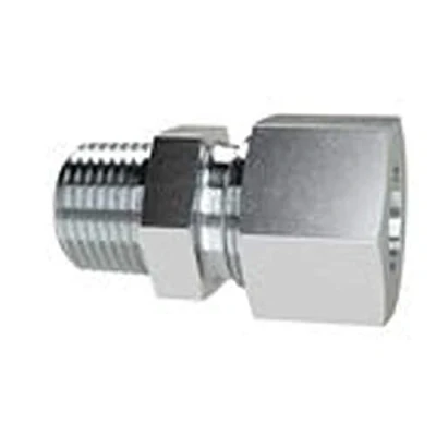 Imagen de RIEGLER GE146SSTNPT Racor atornillado recto (acero galvanizado, NPT 1/4&quot;, 630 bar, tubo de 6 mm)