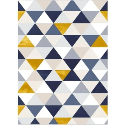 Imagen de Mani Textil TPS_TREN_TRIAN_80 Alfombra, Poliéster, Azul, Amarillo, x_150_cm