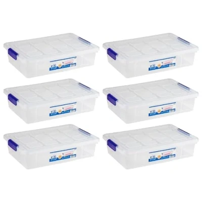 Imagen de AC Pack de 6 Cajas ordenación plástico Transparente Nº 30. Contenedor para almacenar Juguetes, Libros, Ropa, Mantas. Capacidad 5 litros. Dimensiones Aprox.: 8,5 x 26 40 cm