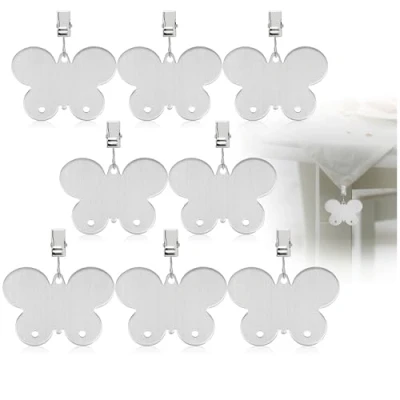 Imagen de com four® Pesos para manteles 8X de Acero Inoxidable Abrazaderas Aprox. 40 g Cada uno Mantel