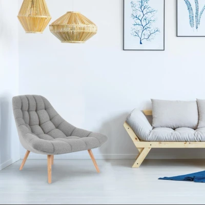 Imagen de Juego de 2 sillones Danios tela gris Menzzo
