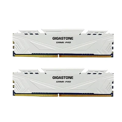 Imagen de 【DDR4 RAM】 Gigastone White Game Pro Memoria RAM Escritorio 32GB (2x16GB) DDR4 3200MHz PC4 25600 CL16 1.35V UDIMM 288 Pin sin búfer ECC para PC Computadora Módulo