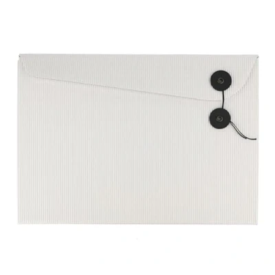 Imagen de Smart 6 Carpetas de Cartón con Cierre Cinta Almacenamiento y Transporte Seguros Carpeta para Guardar Documentos Bonito Ondulado, Blanco