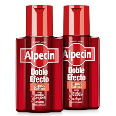 Imagen de Alpecin Double Effect 2x 200 ml Champu anticaida hombre y anticaspa con cafeina tratamiento para la caida del cabello caspa