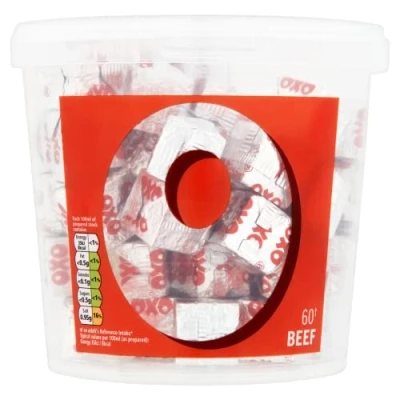 Imagen de OXO 60 cubos de caldo res hechos con auténticos jugos carne, 378 g (paquete 1)