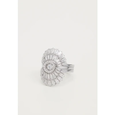 Imagen de Swarovski Anillo Idyllia, Conjunto (3), Tallas mixtas, Caracola, Blanco, Baño de rodio, 50