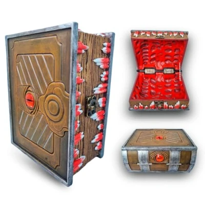 Imagen de Power Beast Dungeon Libro Mimic para Almacenamiento de Dados, Dados Rol, Bolsa D&amp;D, Juegos Mesa, Dungeons and Dragons, Dragones y Mazmorras, DND, Pathfinder, Cofre Mimic, Chest.