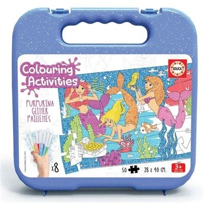 Imagen de Educa Colouring Activities: Sirenas Puzzle de 50 Piezas para Colorear, Multicolor (18067)