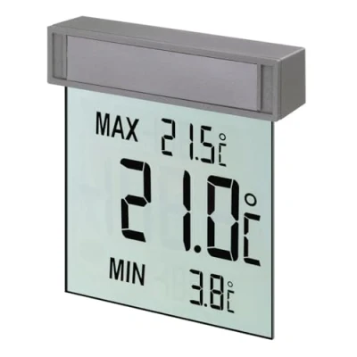 Imagen de Termómetro de ventana digital TFA Dostmann Vision, 30.1025, pantalla grande con temperatura exterior, L 97 x An 22 Al 105 mm