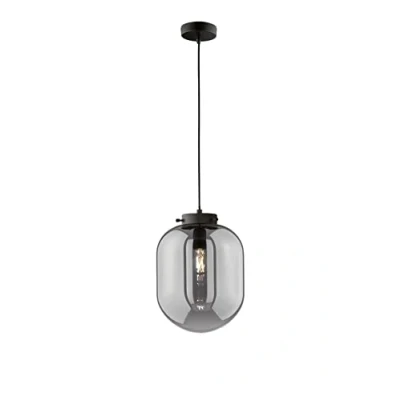Imagen de FISCHER &amp; HONSEL Lámpara colgante Regi de vidrio gris humo, 6 luces