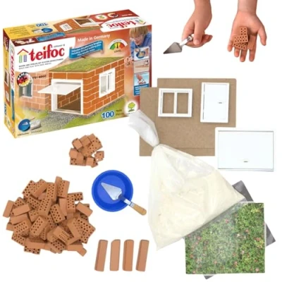 Imagen de Teifoc T4060 Tei 4060 Set Construcción Garaje con Auténticas Ziegeln, Multicolor (Eitech T4060)