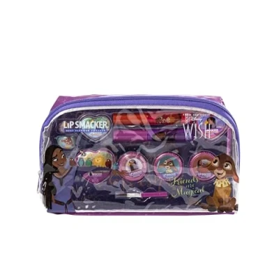 Imagen de Lip Smacker Wish Essential Makeup Bag, Set de Maquillaje para Niñas Disney Wish, con Brillos Labiales, Sombras Brillantes, Accesorios y Aplicadores, Regalos Princesas Creatividad Sin Fin