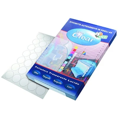 Imagen de Tico PC4 4525 Etiquetas de poliéster, caja 100 hojas, A4, 36 x 27 mm, transparente brillante