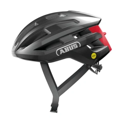 Imagen de ABUS casco de ciclismo carretera PowerDome MIPS ligero con sistema ventilación inteligente y protección contra impactos Made in Italy para hombre mujer gris oscuro, M