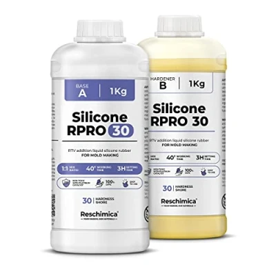 Imagen de Goma de Silicona para Moldes 1:1 R Pro 30, Líquida, No Tóxica, Caucho Resina, Fundición, Fabricación Resin, Manualidades (2 kg)