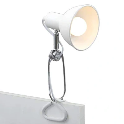 Imagen de BRILONER Leuchten Pinza, lámpara de Clip, 1x E14, máx. 8 vatios, Incluido el Interruptor Cable, Cabezal se Puede Girar, Metal, 305x110x130 mm, Blanco Y Cromo (2790 016)
