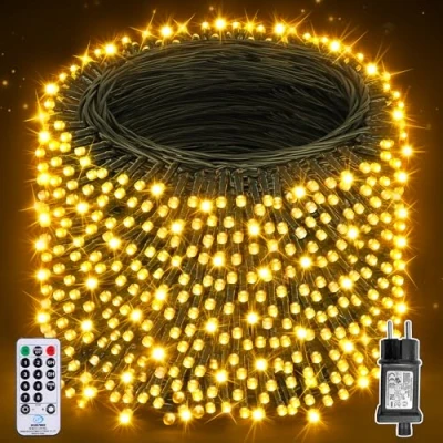 Imagen de Auriostar Luces Navidad Exterior, 80m 800LEDs Arbol Interior 8 Modos, IP44 Impermeable Exterior con Control Remoto, LED para Habitacion, Fiestas, Boda, Balcon