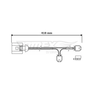 Imagen de TOMEX brakes TX 30 51 Sensor de Desgaste Pastillas Frenos Eje delantero PORSCHE: Cayenne, VOLKSWAGEN: Touareg I, AUDI: Q7