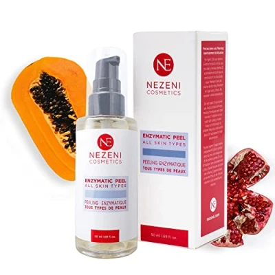Imagen de Peeling Enzimático Facial 13 ACTIVOS: 3 Enzimas + 4 Extractos Ácido Hialurónico Nezeni Cosmetics BAJO CONSERVANTES 2 años caducidad cerrado Exfoliante Suave para Pieles Sensibles y/o Secas