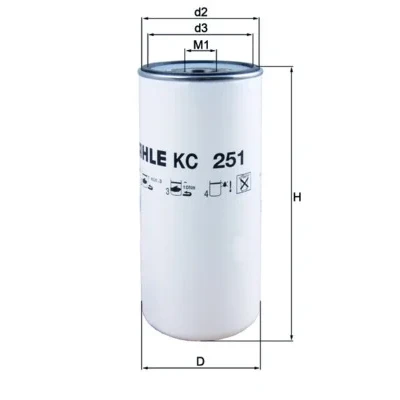Imagen de MAHLE ORIGINAL KC 251 Filtro Combustible enroscable RENAULT TRUCKS: Magnum, Premium 2, VOLVO: FH, FM, FM 12