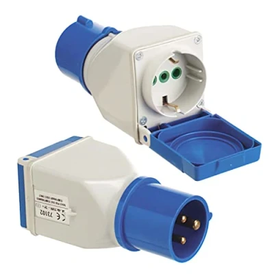 Imagen de WOLFPACK LINEA PROFESIONAL Adaptador Industrial Cetac Schuko Simple 2p Con Tapa