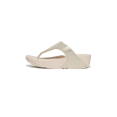Imagen de Fitflop Lulu Glitz Canvas Toe Post Sandals, Sandalia Mujer, Platino, 36 EU
