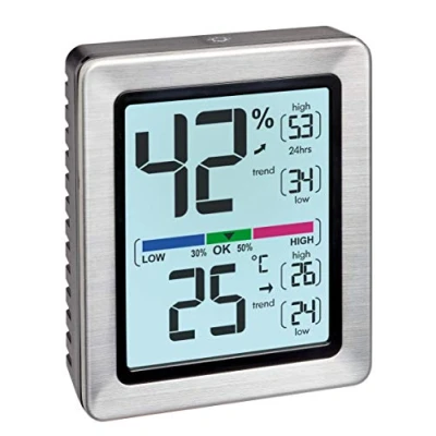 Imagen de TFA Dostmann Exacto 30.5047.54 Termómetro, higrómetro digital, humedad, temperatura, clima saludable residencial, especialmente preciso con sensor de precisión