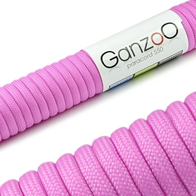 Imagen de Ganzoo Paracord 550, Cuerda de 4 mm, 3 Metros, Poliéster, Tipo 7 Hilos Interiores, Correa Perro Collar Pulsera, Camping Supervivencia y Multiusos al Aire Libre, Rosa