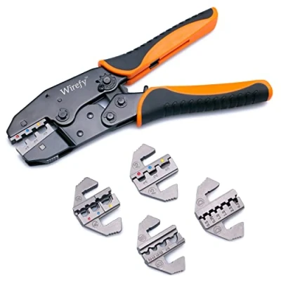 Imagen de Wirefy Crimpadora Juego de 5 Piezas Alicates Carraca para Cables Eléctricos, Termorretráctiles, Nylon, Conectores no Aislados, Férula