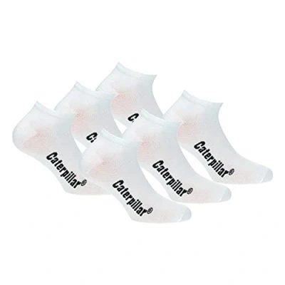 Imagen de Caterpillar 6 pares de calcetines Sneaker para hombre en algodón suave (blanco, 35 38)