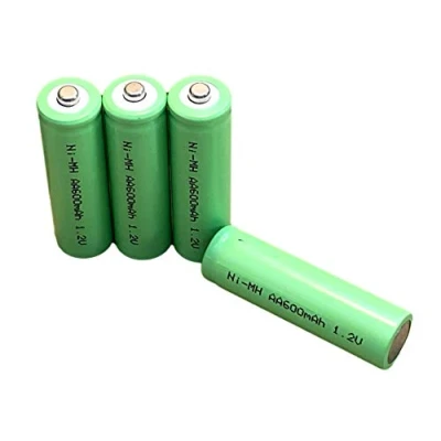Imagen de Dunamis Paquete de 4 pilas AA recargables luz solar 1,2 V NiMH 600 mAh, adecuadas para luces solares jardín al aire libre (4 unidades, celda verde)