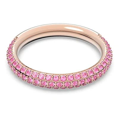 Imagen de Swarovski Anillo Stone para Mujer, con Cristales Rosas, en Baño Tono Oro Rosa, Colección de Swarovski, 58