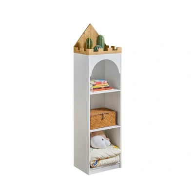 Imagen de SoBuy KMB42 W Librería Estantería para Libros y Jugetes Infantil Forma de Castillo con 3 Compartimentos Abiertos 40x30x150 cm ES