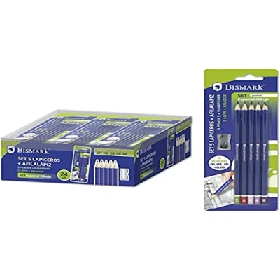 Imagen de POESSA SET 5 LAPICEROS + AFILALAPIZ 2H/HB/2B/4B/6B DIBUJO, POE 325509