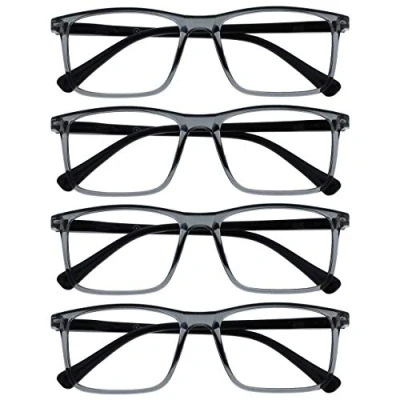 Imagen de OPULIZE Ink Pack 4 Gafas De Distancia Corto Vista Miopía Grande Gris Hombres Mujeres MMMM4 7 1,50