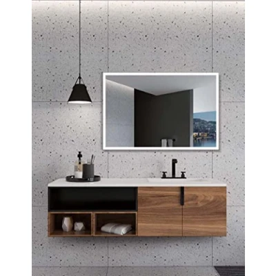 Imagen de Ledimex Espejo de baño LED Cuadrado Medida 90 x 80 cm Iluminado por con IRC &gt;80 Sensor antivaho on/Off Triled Modelo Suiza
