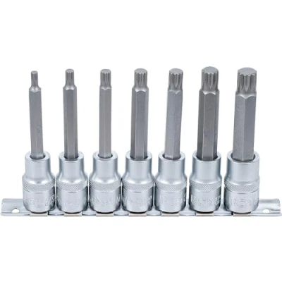 Imagen de BGS 5175 Juego de puntas vaso entrada 12,5 mm (1/2&quot;) dentado múltiple interior (para XZN) M5 M14 7 piezas