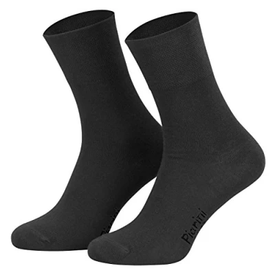 Imagen de Piarini 8 pares de calcetines unisex Sin elástico Caña cómoda Antracita 35 38