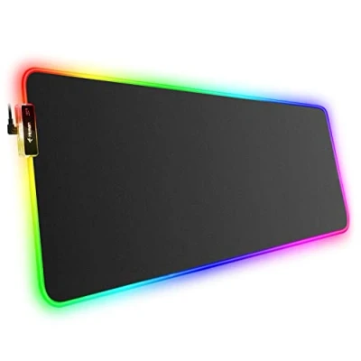 Imagen de Hcman Alfombrilla de Ratón RGB Juegos Grande,(800x300x4mm) XXL Ampliado Conducido Mousepad con Base Goma Antideslizante, Ordenador Suave para MacBook,PC,Portátil