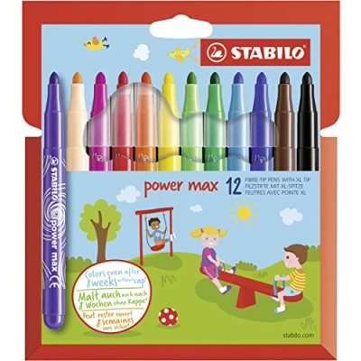 Imagen de Rotulador punta gruesa STABILO power max Estuche con 12 colores