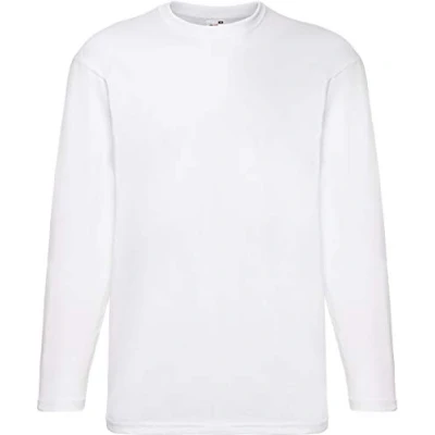 Imagen de Camiseta de manga larga y cuello redondo para hombre Fruit of the Loom Blanco Blancoo Large