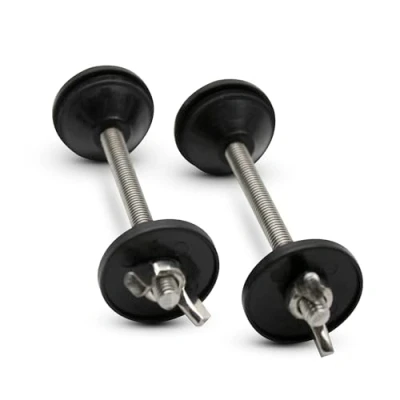 Imagen de DOJA Barcelona Tornillos Cisterna WC Pack 2 Universal Kit: Espárrago M6x100 + Goma Cónica+Arandela Plana+Tuerca Mariposa Acero Inoxidable Junta Para Fijacion de