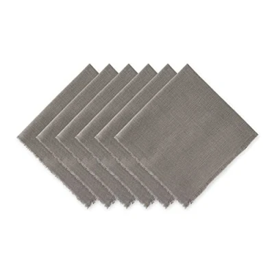 Imagen de DII Suelo Fringed NP Solid S/6 Gris, servilleta