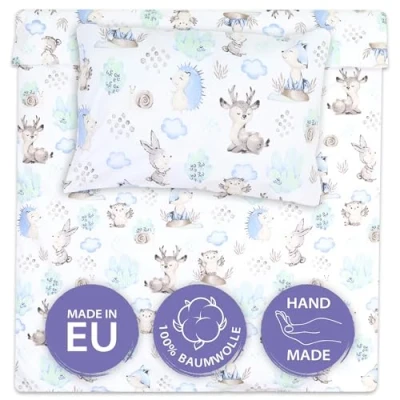 Imagen de Totsy Baby Funda nórdica Infantil 90 x 120 cm Juegos de Cama Infantiles con Almohada 60x40 algodón Erizo