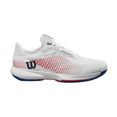 Imagen de Wilson Kaos Swift 1.5 Clay, Tennis Shoe Hombre, White/Deja VU Blue Red, 47 1/3 EU
