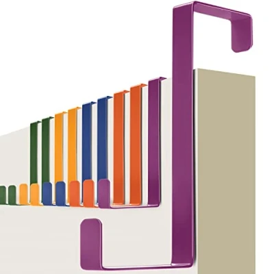 Imagen de 4smile Perchero puerta 10 piezas ganchos de colores con almohadillas fieltro colgador utilizable en ambos lados percha