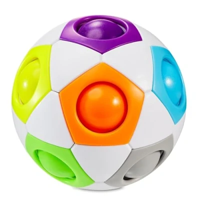 Imagen de CUBIDI Bola balón de fútbol, Juego Habilidad, Rompecabezas Niños, 3D, Cubo Magico, Regalo cumpleaños para Niños Arcoíris Pequeño, Rubik